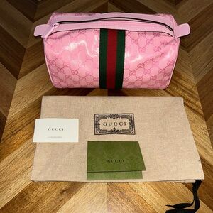 Gucci Toiletry Bag Pink Verni Facio Vintage